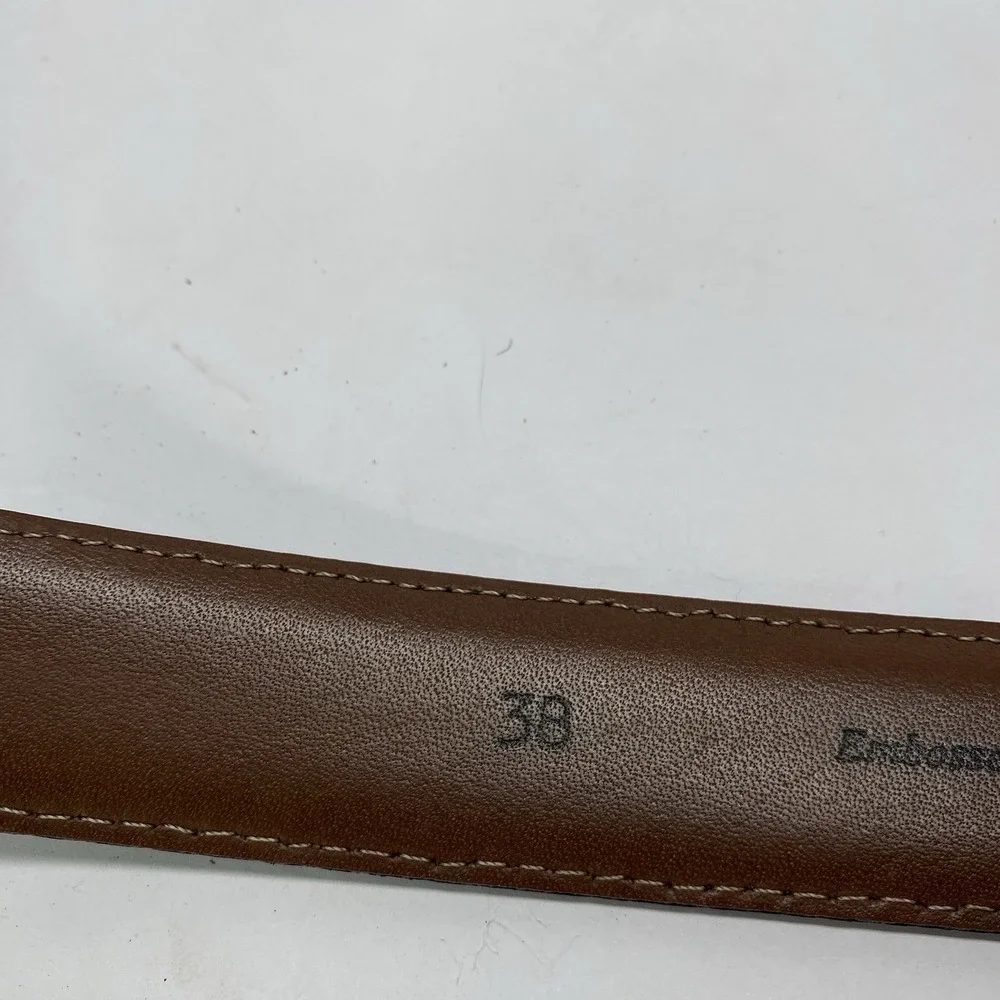TORINO‎  Men's Black Embossed Italian Calfskin Leather Belt Buckle Size 38